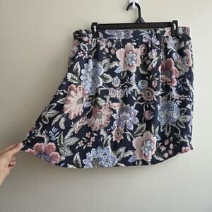 Loft Floral Mini Skirt Size XL Cottage Boho NWT Lined Romantic Soft Dainty